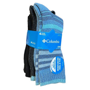 Columbia Youth / Shoe Size 2-10 Crew Socks - 4 Pack New & Improved Multicolor